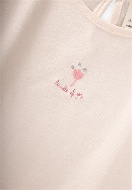 Diz Altı Taytlı T-Shirt Takım 1-7 Yaş Ekru