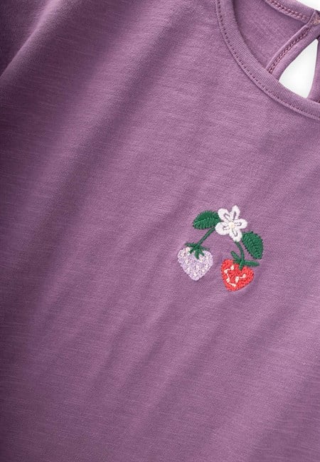 Diz Altı Taytlı T-Shirt Takım 1-7 Yaş Mor