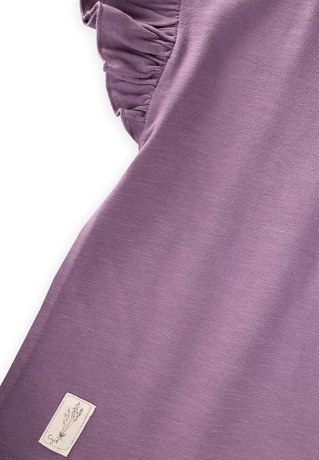 Müslin Şalvarlı T-Shirt Takım 2-10 Yaş Mor