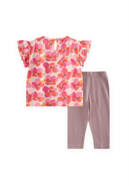 T-Shirt Takım 1-8 Yaş Pudra Pembe
