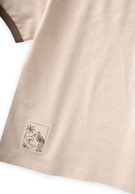 Kaprili T-Shirt Takım 2-10 Yaş Bej Melanj