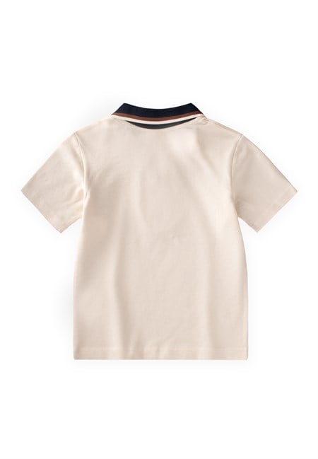 Polo Yaka T-Shirt 2-10 Yaş Ekru