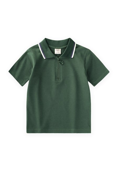 Polo Yaka T-Shirt 2-10 Yaş HAKİ YEŞİL