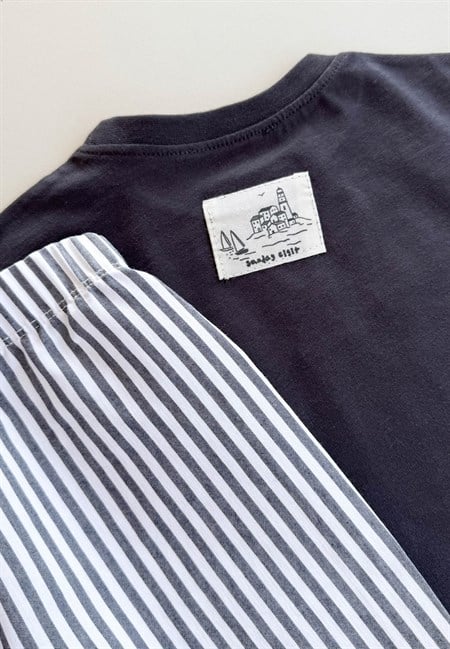 Oversize T-Shirt Takım 2-10 Yaş Antrasit