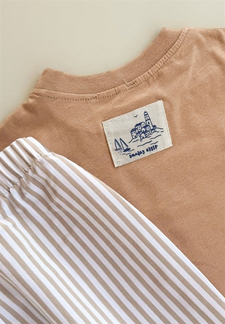 Oversize T-Shirt Takım 2-10 Yaş CAMEL