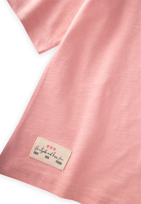 Düşük Kol T-Shirt Takım 5-12 Yaş PEMBE