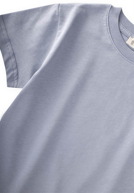 Etiket Detaylı T-Shirt 2-10 Yaş Mavi