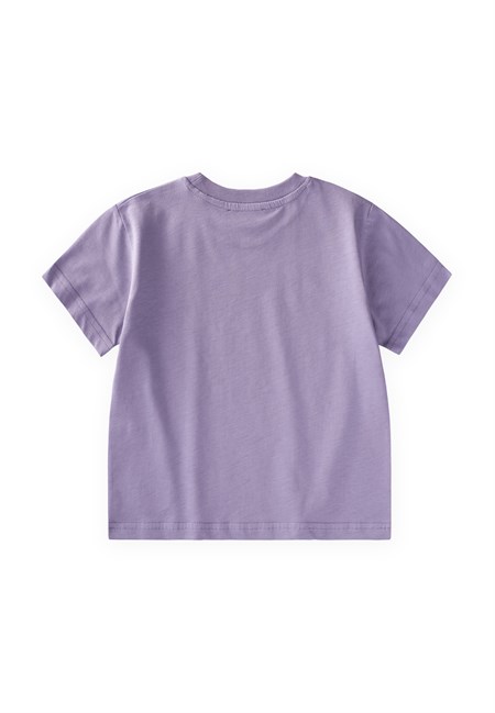 Etiket Detaylı T-Shirt 2-10 Yaş LİLA