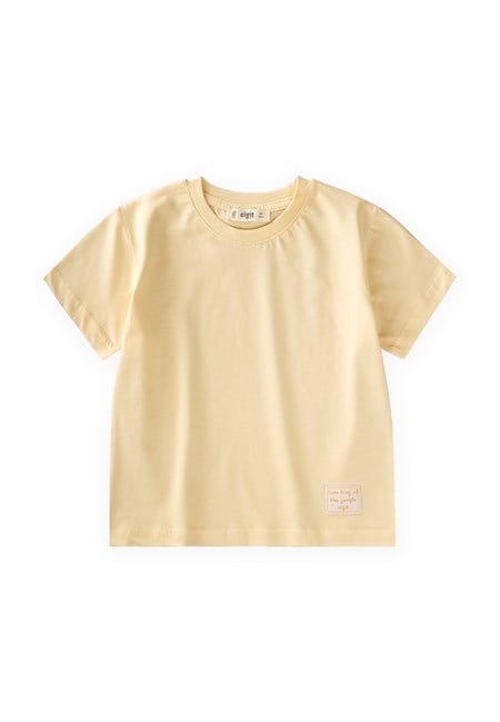 Etiket Detaylı T-Shirt 2-10 Yaş Sarı