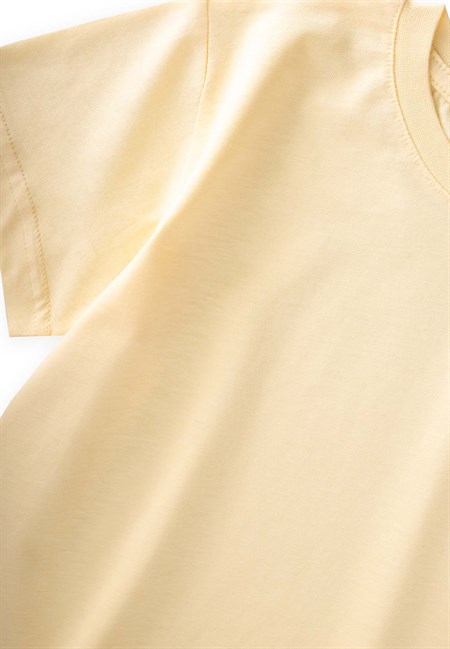 Etiket Detaylı T-Shirt 2-10 Yaş Sarı