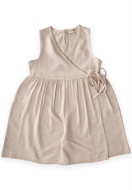 Keten Sarh Anvelop Elbise 2-7 Yaş Naturel