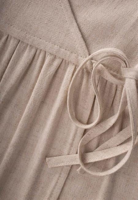 Keten Sarh Anvelop Elbise 2-7 Yaş Naturel