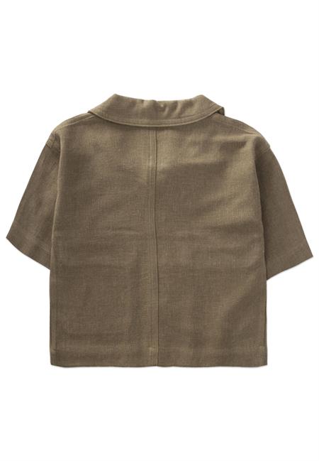 Sarh Keten Düğmeli Ceket 2-7 Yaş Haki Yeşil