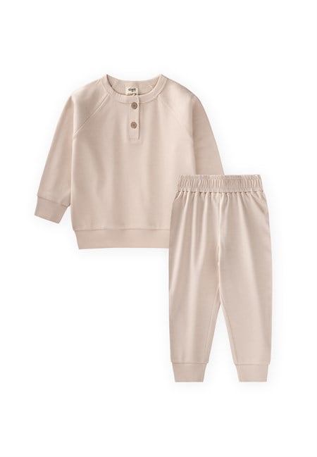 Reglan Kol Patlı Basıc Takım 1-8 Yaş Açık Bej
