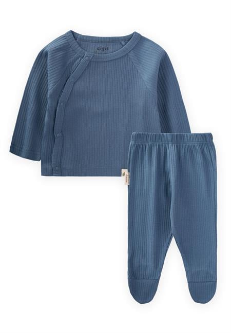 Fitilli Ayaklı Takım 0-9 Ay İndigo Mavi