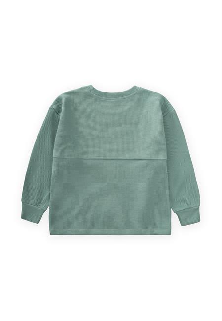 Oversize Waffle Mevsimlik T-Shirt 2-14 Yaş Yeşil