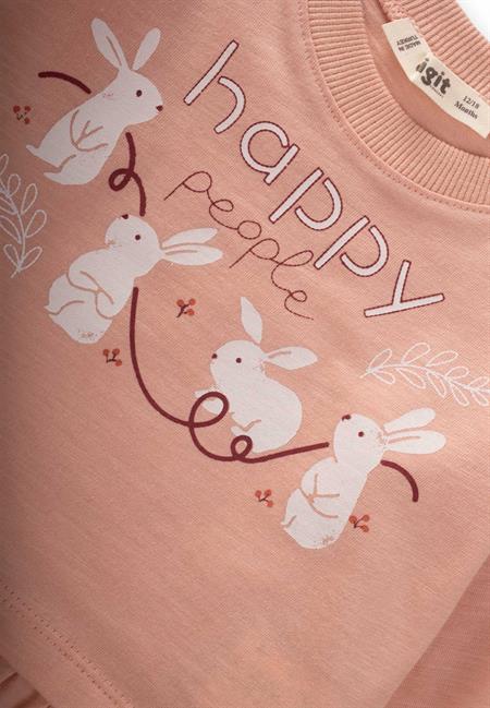 Tavşan Baskılı Eteği Fırfırlı Taytlı Takım 1-6 Yaş YAVRUAĞZI