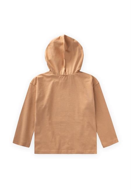 Baskılı Kapşonlu Mevsimlik T-Shırt 2-10 Yaş Camel