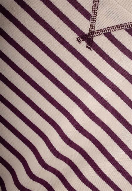 Çizgili Karyoka Detaylı Mevsimlik Sweat 2-12 Yaş Mürdüm