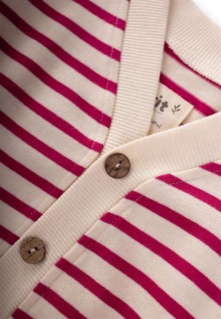 Çizgili Hırka 2-10 Yaş Fuşya