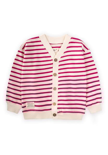 Çizgili Hırka 2-10 Yaş Fuşya