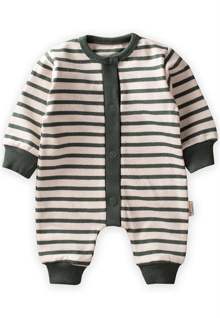 Çizgili Triko Tulum 0-3 Yaş HAKİ YEŞİL