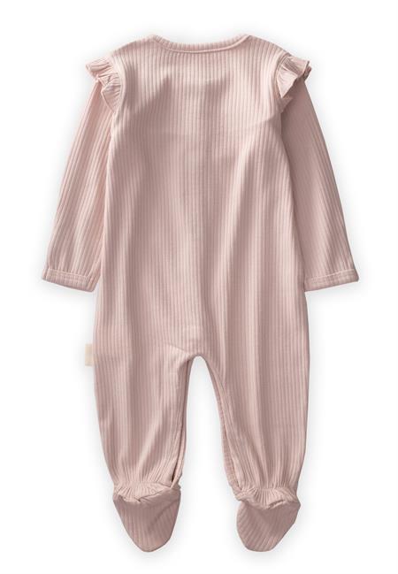 Robası Fırfırlı Ayaklı Fitilli Tulum 0-6 Ay Pudra Pembe