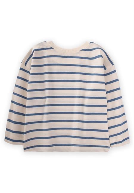 Çizgili Mevsimlik T-Shırt 1-10 Yaş İndigo Mavi