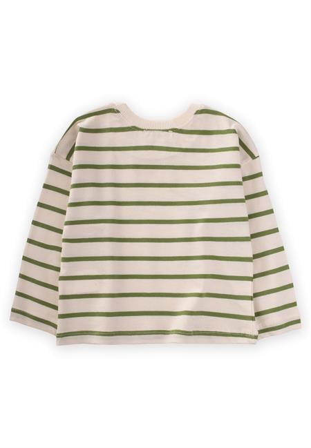 Çizgili Mevsimlik T-Shırt 1-10 Yaş Yağ Yeşili