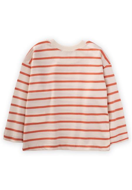 Çizgili Mevsimlik T-Shırt 1-10 Yaş Turuncu