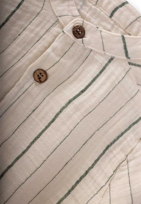 Hakim Yaka Mevsimlik Gömlek 2-10 Yaş Naturel Çizgili