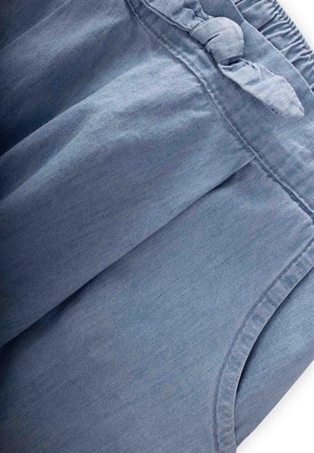 Pileli Boyfriend Kot Pantolon 1-5 Yaş Buz Mavisi