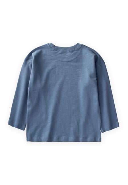 Etiket Detaylı Mevsimlik T-Shırt 2-10 Yaş İNDİGO MAVİ