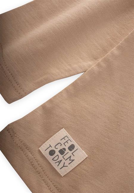 Etiket Detaylı Mevsimlik T-Shırt 2-10 Yaş Bej