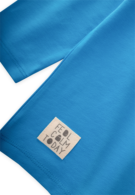 Etiket Detaylı Mevsimlik T-Shırt 2-10 Yaş MAVİ