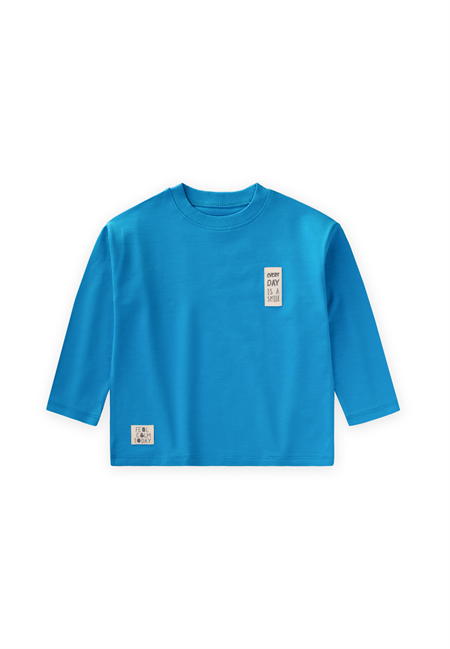 Etiket Detaylı Mevsimlik T-Shırt 2-10 Yaş MAVİ