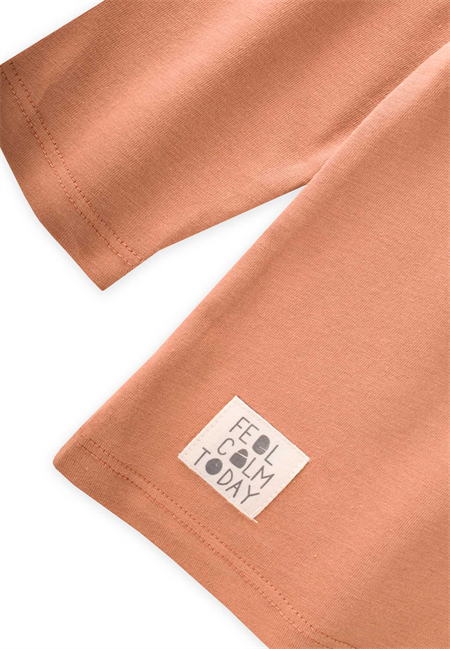 Etiket Detaylı Mevsimlik T-Shırt 2-10 Yaş CAMEL