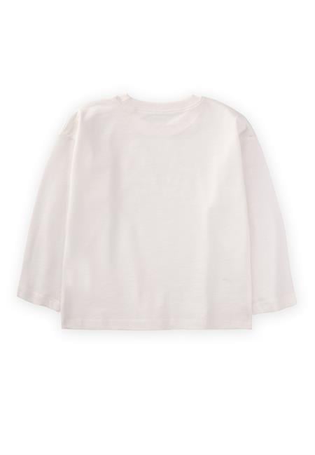 Etiket Detaylı Mevsimlik T-Shırt 2-10 Yaş KIRIK BEYAZ