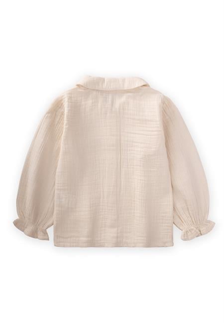 Nakışlı Organik Müslin Gömlek 2-8 Yaş Naturel