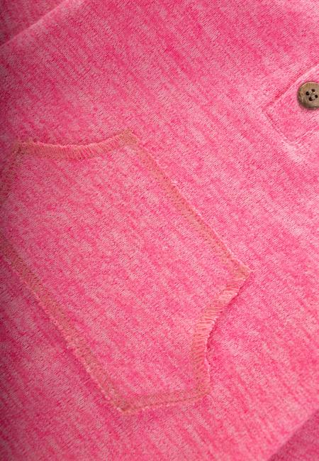 Melanjlı Kanguru Cepli Tulum 0-3 Yaş Pembe Melanj