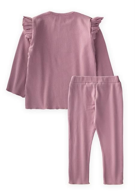 Etiket Detaylı Mevsimlik Kız Takım 1-10 Yaş Leylak