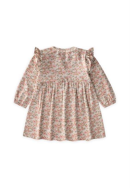 Desenli Mevsimlik Elbise 1-7 Yaş Ekru