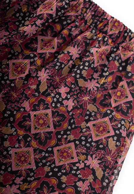 Desenli Şifon Mevsimlik Kız Etek 1-8 Yaş Siyah