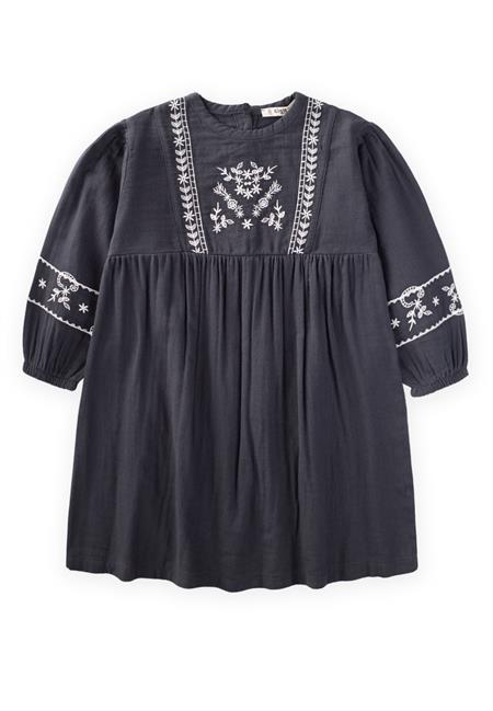 Etnik Nakışlı Mevsimlik Elbise 3-14 Yaş Antasit