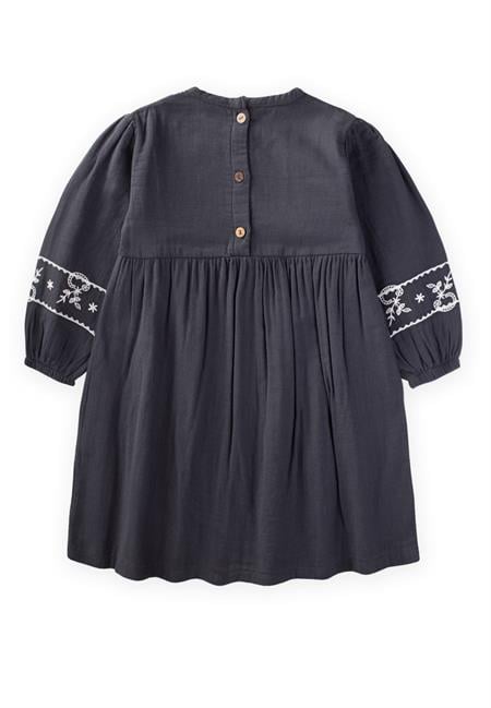 Etnik Nakışlı Mevsimlik Elbise 3-14 Yaş Antasit