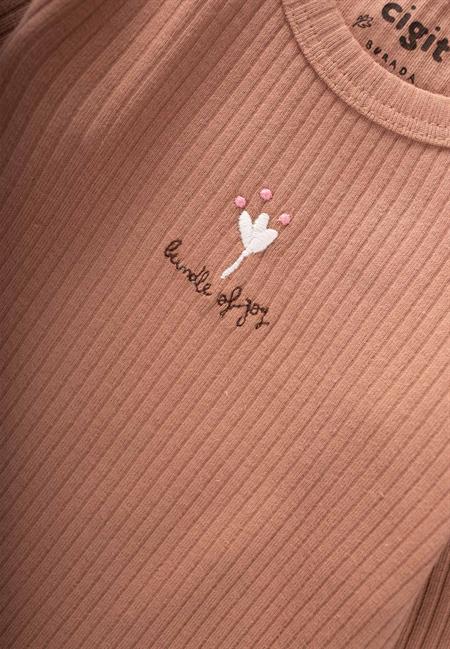 Nakışlı Mevsimlik Zıbın Takım 0-3 Yaş A.KAHVE