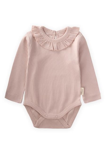 Fırfır Yakalı Mevsimlik Zıbın 0-3 Yaş PUDRA PEMBE