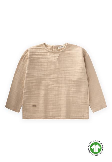 Organik Üçgen Parçalı Mevsimlik Sweatshirt 2-10 Yaş Bej