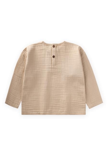 Organik Üçgen Parçalı Mevsimlik Sweatshirt 2-10 Yaş Bej