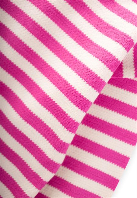 Balıksırtı Çizgili Triko Sweatshirt 2-10 Yaş Fuşya